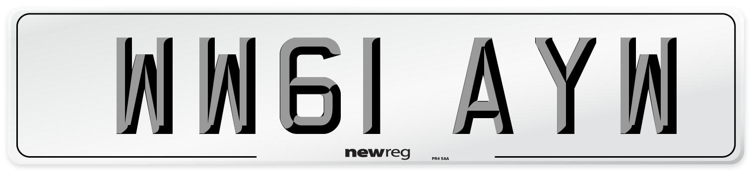 WW61 AYW Number Plate from New Reg
